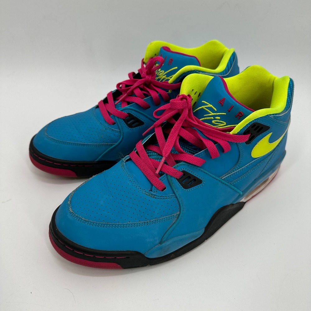 Nike Air Flight 89 Mens 13 Dynamic Blue‎ Fireberry Electric Green 306252-400